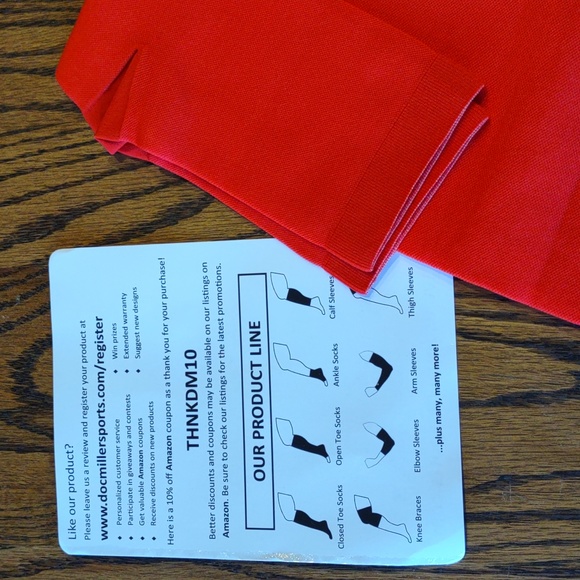 Doc Miller | Open Toe Compression Sleeve 9" Red NEW - Picture 3 of 4